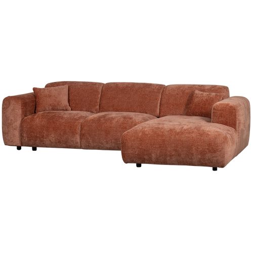 WOOOD chaise longue bank rechts Cloud - Chenille - Terra - 80x280x165