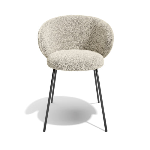 Sia Home - Eetkamerstoel LUNA - Bouclette stof - Beige - 53.5cm - vtwonen shop