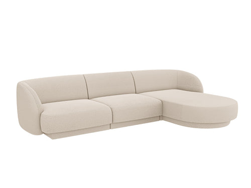 Micadoni rechter hoekbank Miley 4-zits, boucle beige - 156x255x70cm