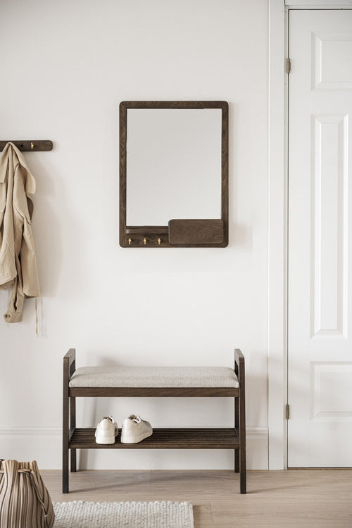 Rowico Home Inverness Houten Wandspiegel met Plank - Donker Eiken - vtwonen shop