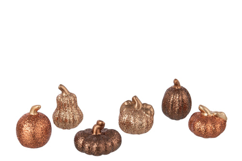 J-Line decoratie Pompoen - keramiek - mix - doos van 6 - vtwonen shop