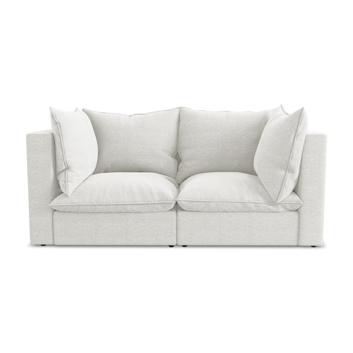 LaMiaSofa Tweezits modulaire bank Ravenna - bouclé - wit - 180x90x77
