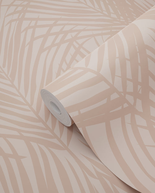ESTAhome behang palmbladeren zacht roze - 53 cm x 10.05 m - 139432 - vtwonen shop