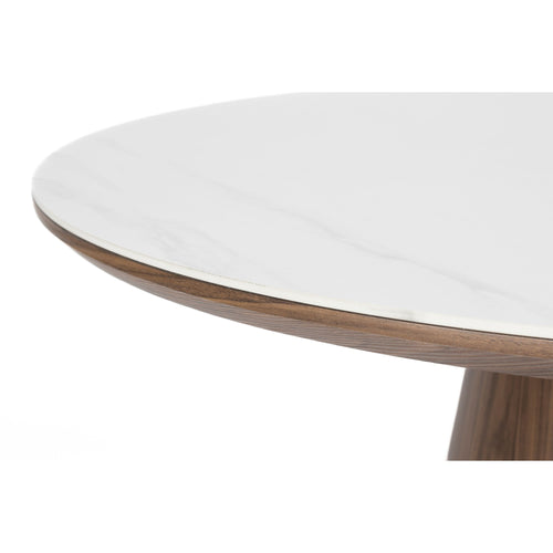 Housecraft Living Almira Eettafel Ovaal 180 cm Hout/ Marmerlook Walnootkleur - Bruin