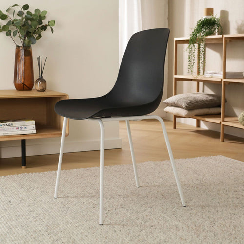 Nolon Nora-Pip Eetkamerstoel Zwart - Kunststof - Wit Onderstel - vtwonen shop