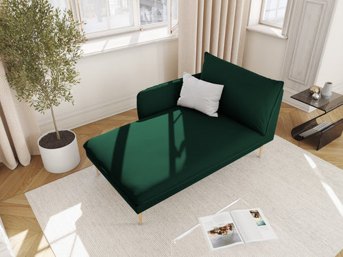 Cosmopolitan Design linker meridiaan Vienna flueel, flessengroen - 170x110x95cm