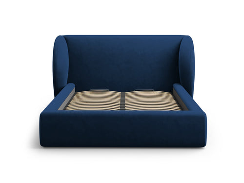 Micadoni Opbergbed met hoofdeinde Miley 200x200cm, flueel, koningsblauw - 230x247x100cm