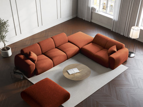 Cosmopolitan Design rechter hoekbank Nolio 4-zits, chenille, terracotta - 250x315x72cm