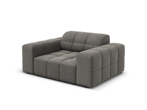 Cosmopolitan Design Fauteuil Chicago flueel lichtgrijs - 102x132x78cm