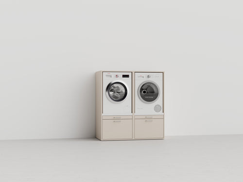 Wastoren® wasmachinekast - Twin Collection 4.1-K - beige - 134 x 146 x 65 cm