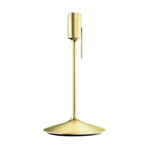 Umage Sante tafellamp brushed brass met usb en Eos mini light grey lampenkap