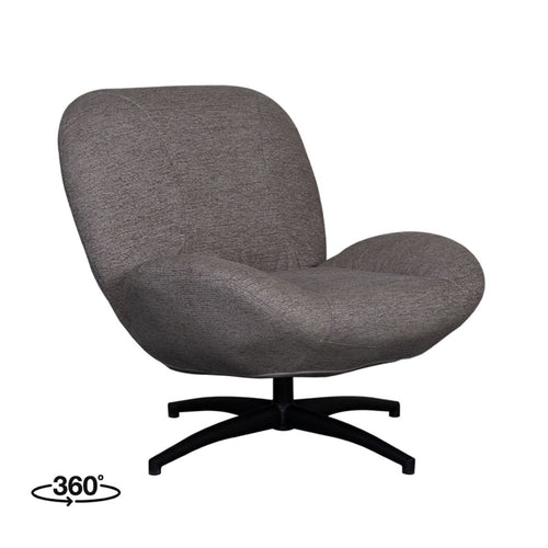 LABEL51 Fauteuil Clayton - Taupe Stof - Draaibaar