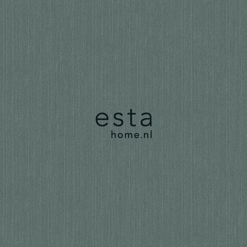 ESTAhome behang effen denim jeans structuur vergrijsd groen - 53 cm x 10.05 m - 148706