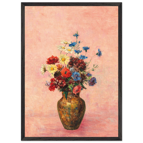 Artfulprints Poster met Lijst Bloemen in vaas 4   - 50x70 cm - Roze