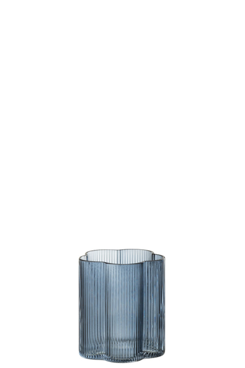 J-Line glas  Fiore - glas - donkerblauw - 12 stuks - vtwonen shop