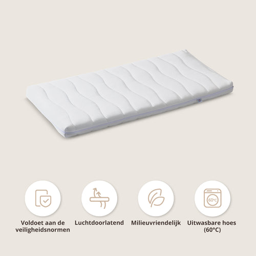 Petite Amélie Co sleeper matras Nuage - 45x90 cm - Duurzame materialen - Wasbaar op 60° - vtwonen shop