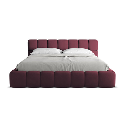 LaMiaSofa Bed met opbergruimte Roma - chenille stof - bordeaux - 200x228x82