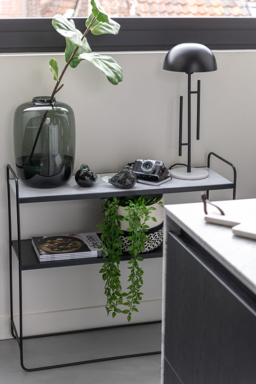 J-Line console Marmer 2 Planken - ijzer - zwart - vtwonen shop