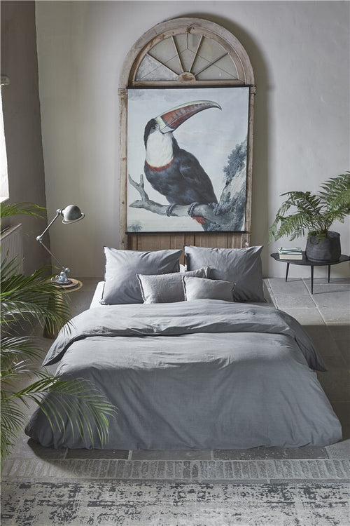 Walra - Dekbedovertrek Vintage Cotton - 240x220 cm - Elephant Grey