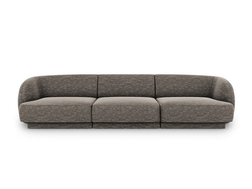 Micadoni Bank Miley 3-zits, chenille, grijs - 90x255x70cm