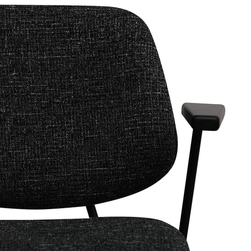 Furnhouse eetkamerstoelen armleuning Sofia - Zwart - Stof (Bouclé) - Set van 4