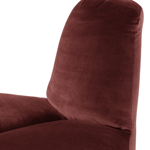WOOOD eetbank hoek rond rugleuning Mojo - Velvet - Kastanjebruin - 83x73x73