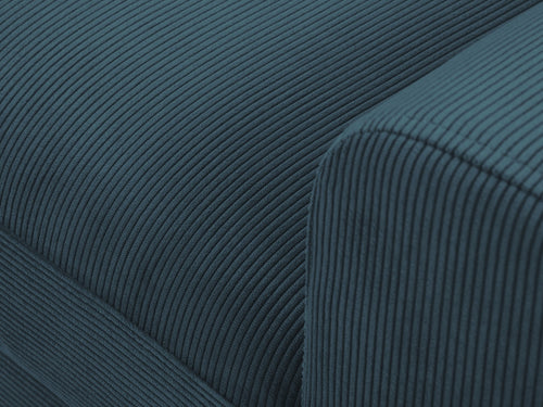 Cosmopolitan Design Uitklapbare hoekbank links met opbergdoos Kyoto 4-zits, ribfluwelen, donkerblauw - 145x241x88cm