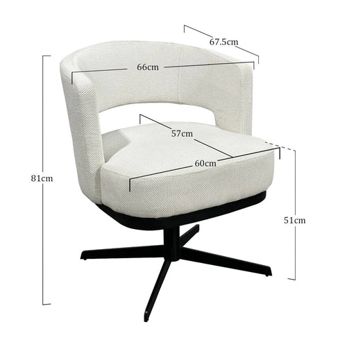 DÉJA Living Eetkamerstoel Louis - Stof/Metaal - Beige - Set van 2