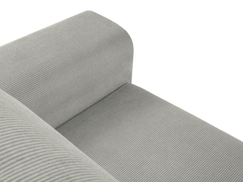 Cosmopolitan Design Uitklapbare hoekbank links met opbergdoos Kyoto 4-zits, ribfluwelen, lichtgrijs - 145x241x88cm