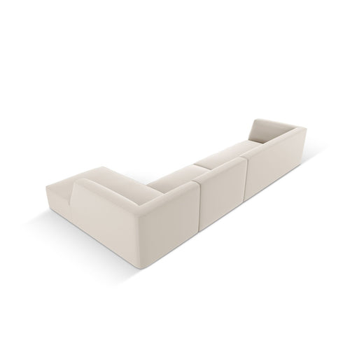 Cosmopolitan Design - Modulaire hoekbank rechts Siena 5-zits, imitatieleer duif - 180x366x69cm