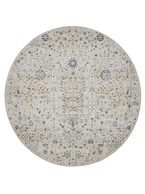 benuta wasbaar vloerkleed George - beige - ø 160 cm