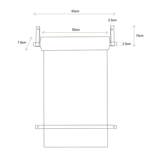 vtwonen Papieren Rol Houder - Tekenrol - Inclusief Papieren Rol - Leer - 58x7.6x7.6cm - vtwonen shop