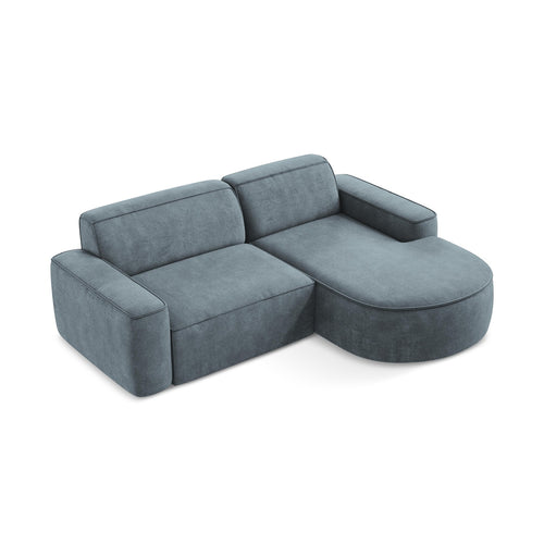 LaMiaSofa hoekbank rechts Melissa - chenille stof - jeans - 224x166x70