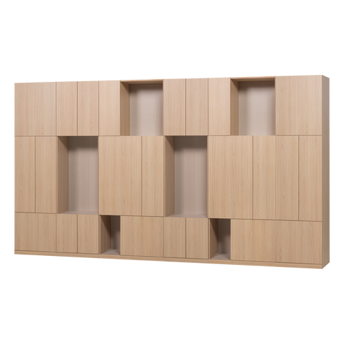 WOOOD wandkast combinatie 376 cm Build - Eiken Decor - Naturel - 215x376x41