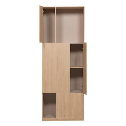 WOOOD opbergkast 80 cm Build - Eiken Fineer - Naturel - 215x80x41