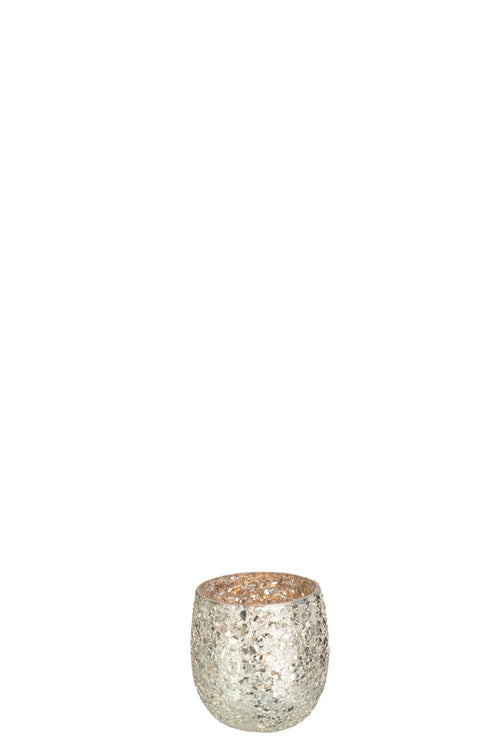 J-Line kaarshouder Glinstering - glas - goud - small