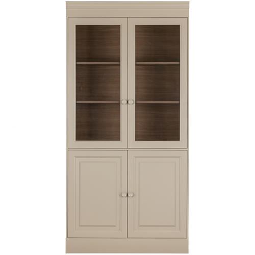 vtwonen 2-deurs vitrinekast Chow - Grenen - Dakargrau - 215x105x40 - vtwonen shop