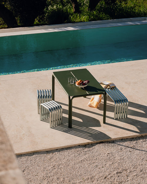 noo.ma Nokk designkruk Forest Green - staal, 45 x 45 x 34 cm