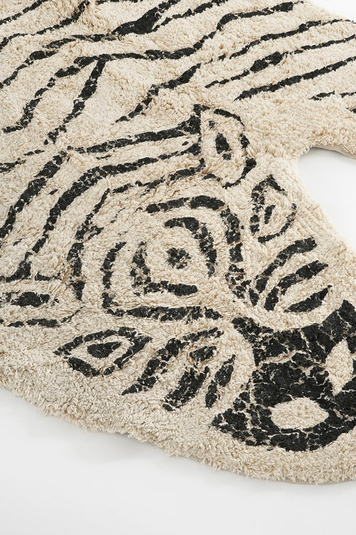 In The Mood Collection Vloerkleed Zebra - L180 x B120 cm - Katoen - Zwart, Wit - vtwonen shop