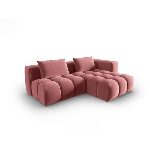 Cosmopolitan Design - Modulaire hoekbank rechts Verona 3-zits, flueel flamingo - 145x205x70cm