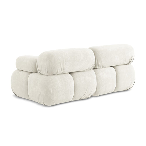 LaMiaSofa Tweezits modulaire bank Sanremo - chenille stof - wit - 190x96x70
