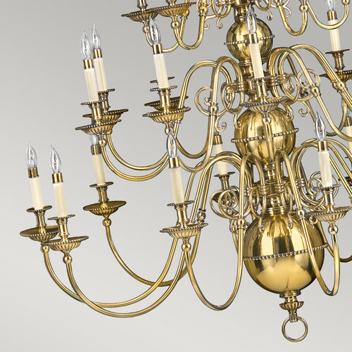 Elstead Cambridge - Kroonluchter met 25 lichtpunten, gepolijst messing