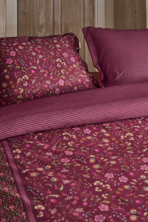 Pip Studio Dekbedovertrek Flora Bangalore - 240 x 200/220 cm - Donker roze