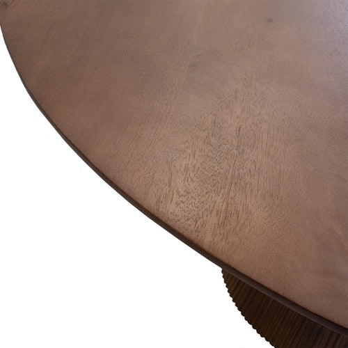 Giga Meubel Eettafel Salvador Rond - Mangohout - Donkerbruin - 130x130x76cm - vtwonen shop
