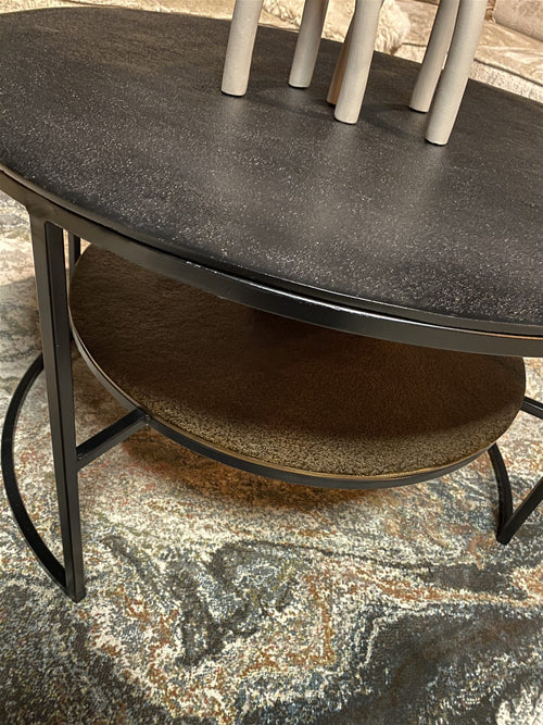 StarFurn Salontafel Lecia - Rond Goud Metaal - 80x80x50cm