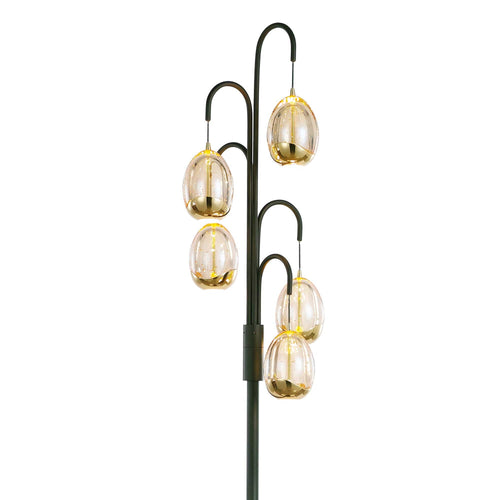 Highlight vloerlamp Golden - 5 lichts - 28  x 166   cm - amber zwart - vtwonen shop