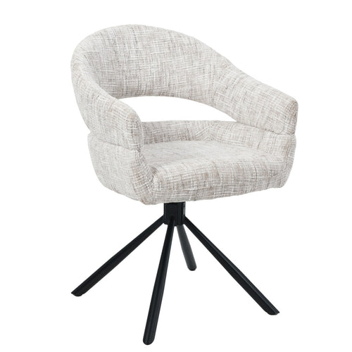 DÉJA Living Eetkamerstoel Zoë - Greige - Draaibaar - Set van 2 - vtwonen shop