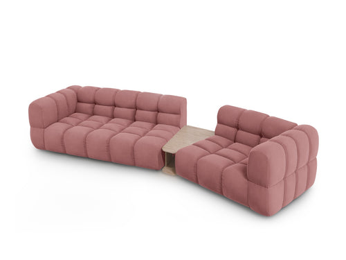 Cosmopolitan Design Rechte modulaire bank Sky 3-zits, flueel, zalm - 148x353x70cm
