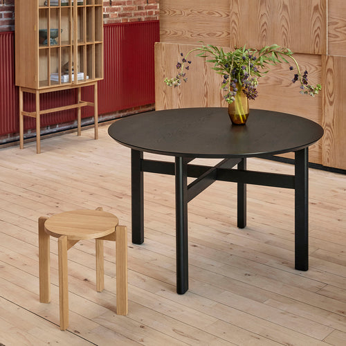 Hübsch kruk Always - mdf/okernfineer/eikenhout - ø45xh42cm