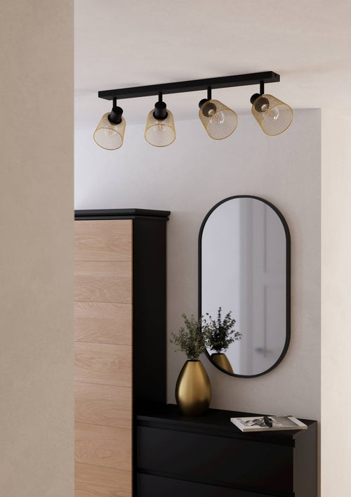 EGLO spot Coslada - e27 - 79 cm - zwart/goud - staal